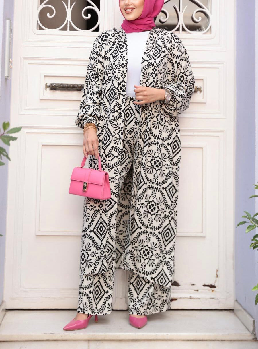 Turkish Damask Print Pant Suit
