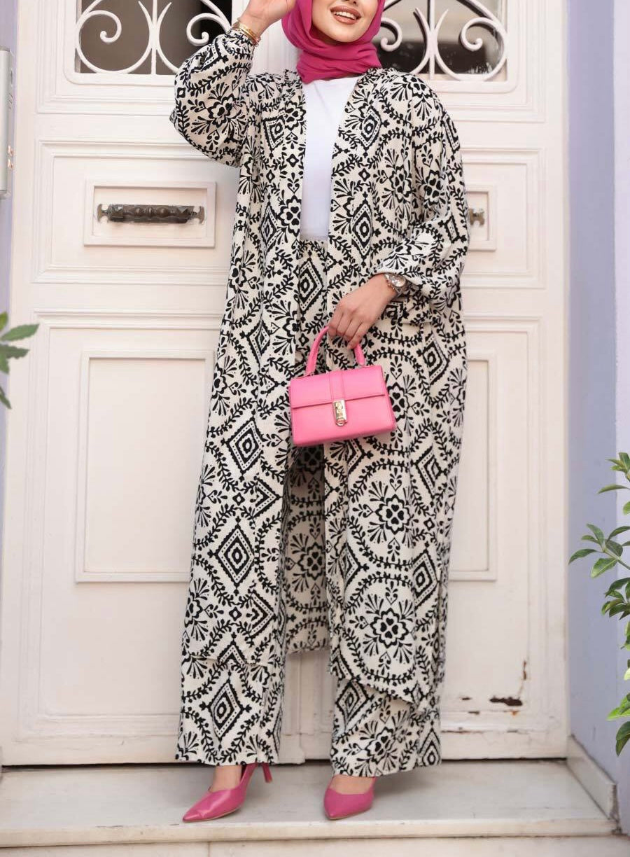 Turkish Damask Print Pant Suit