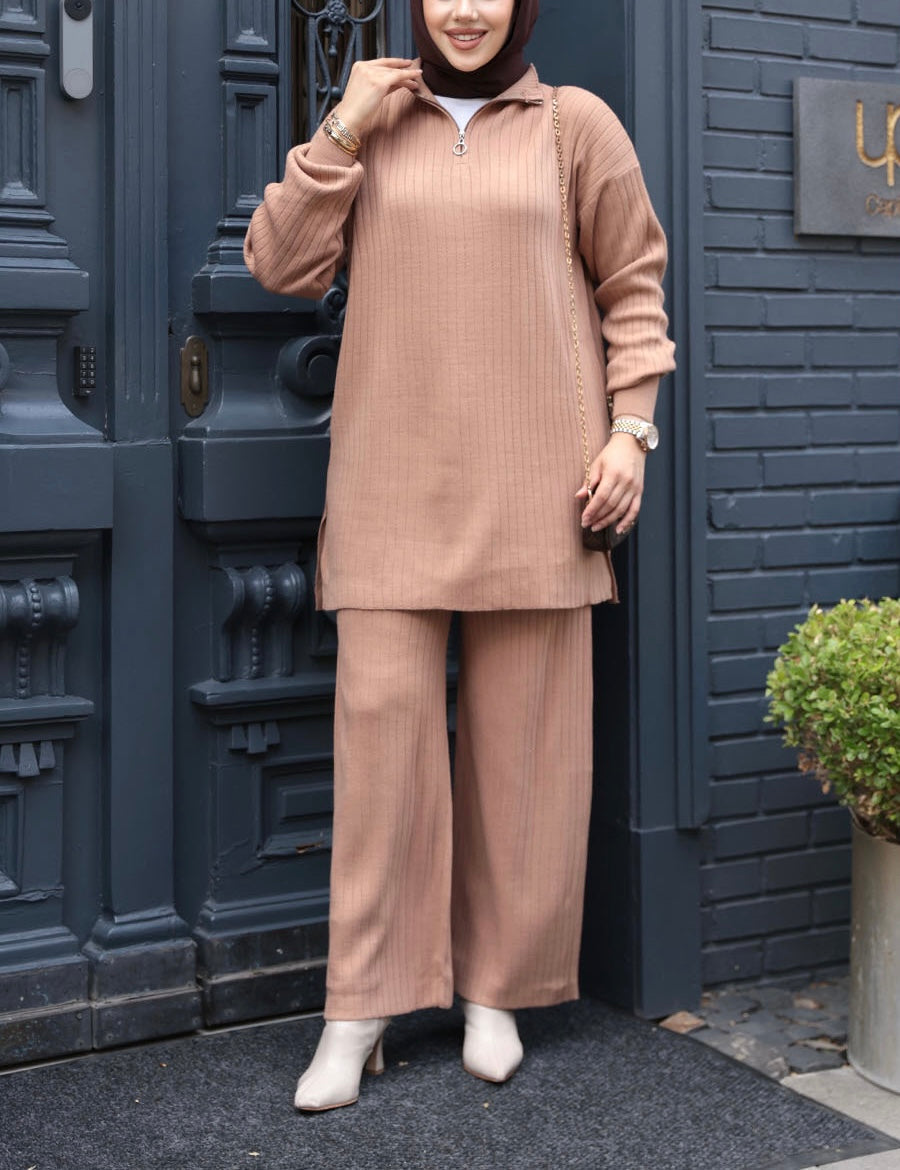 Knit Turkish Style Pleated Co-Ord Set