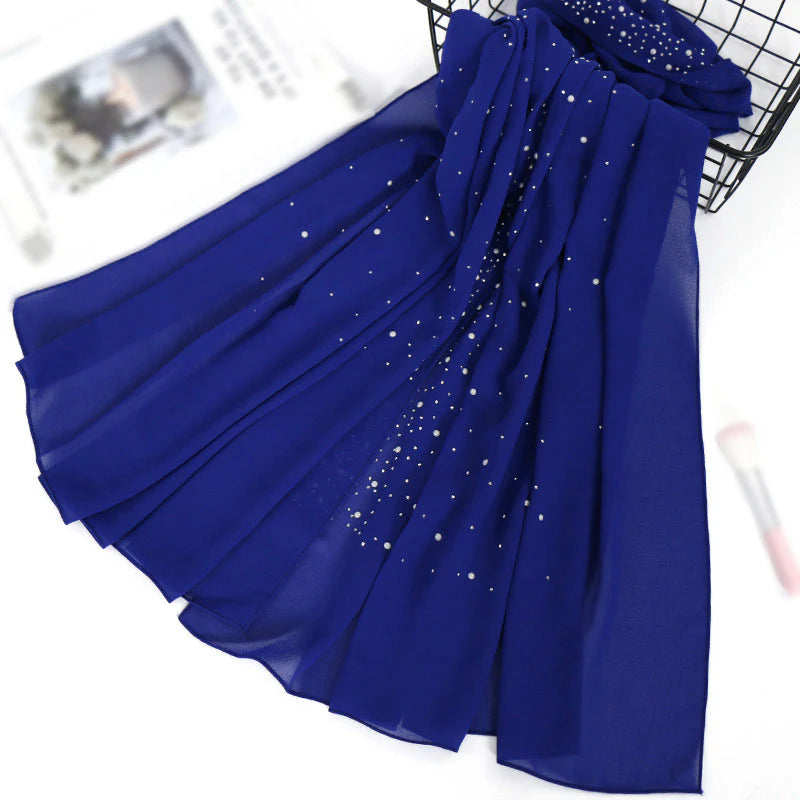 Pearl and Sparkle Detailed Chiffon Hijabs