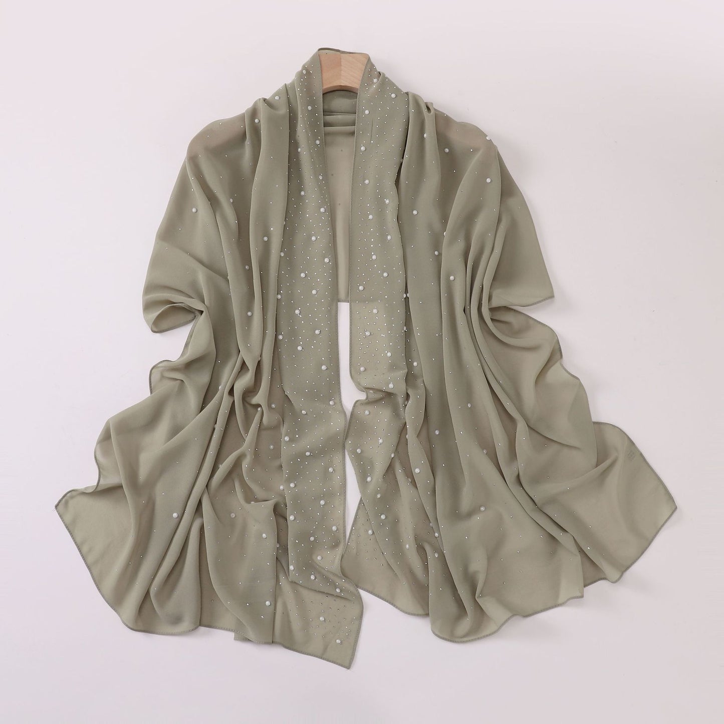 Pearl and Sparkle Detailed Chiffon Hijabs
