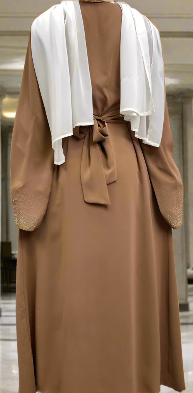 Dubai Style Nida Fabric Shimmer Abaya with Pockets(Multi Colors)