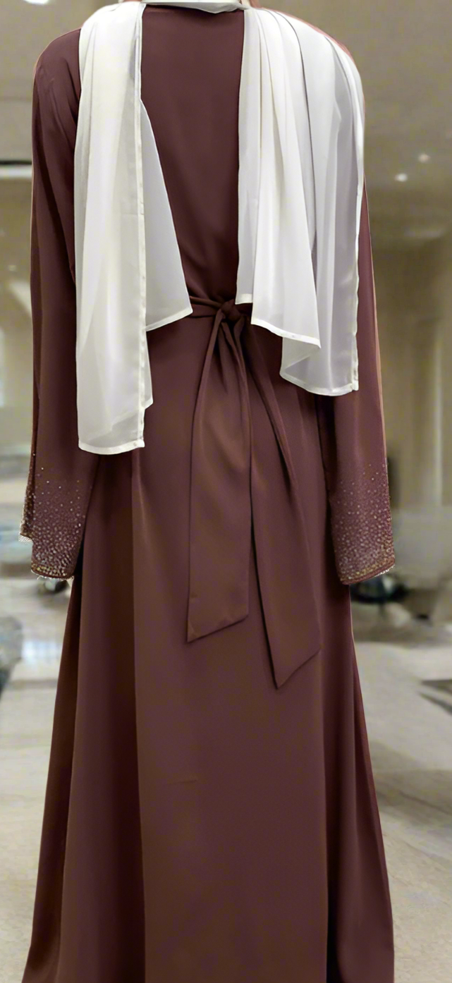 Dubai Style Nida Fabric Shimmer Abaya with Pockets(Multi Colors)