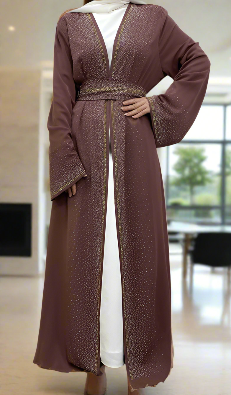 Dubai Style Nida Fabric Shimmer Abaya with Pockets(Multi Colors)