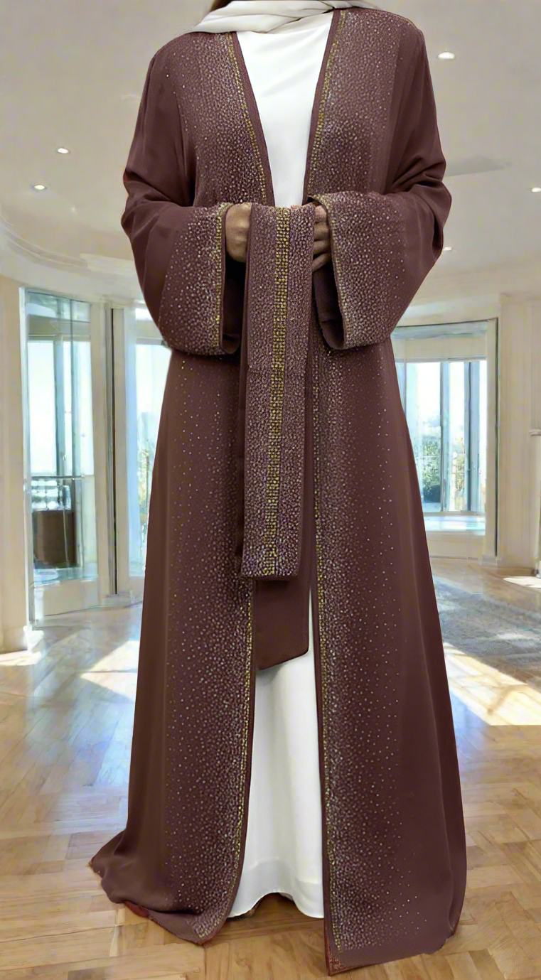 Dubai Style Nida Fabric Shimmer Abaya with Pockets(Multi Colors)
