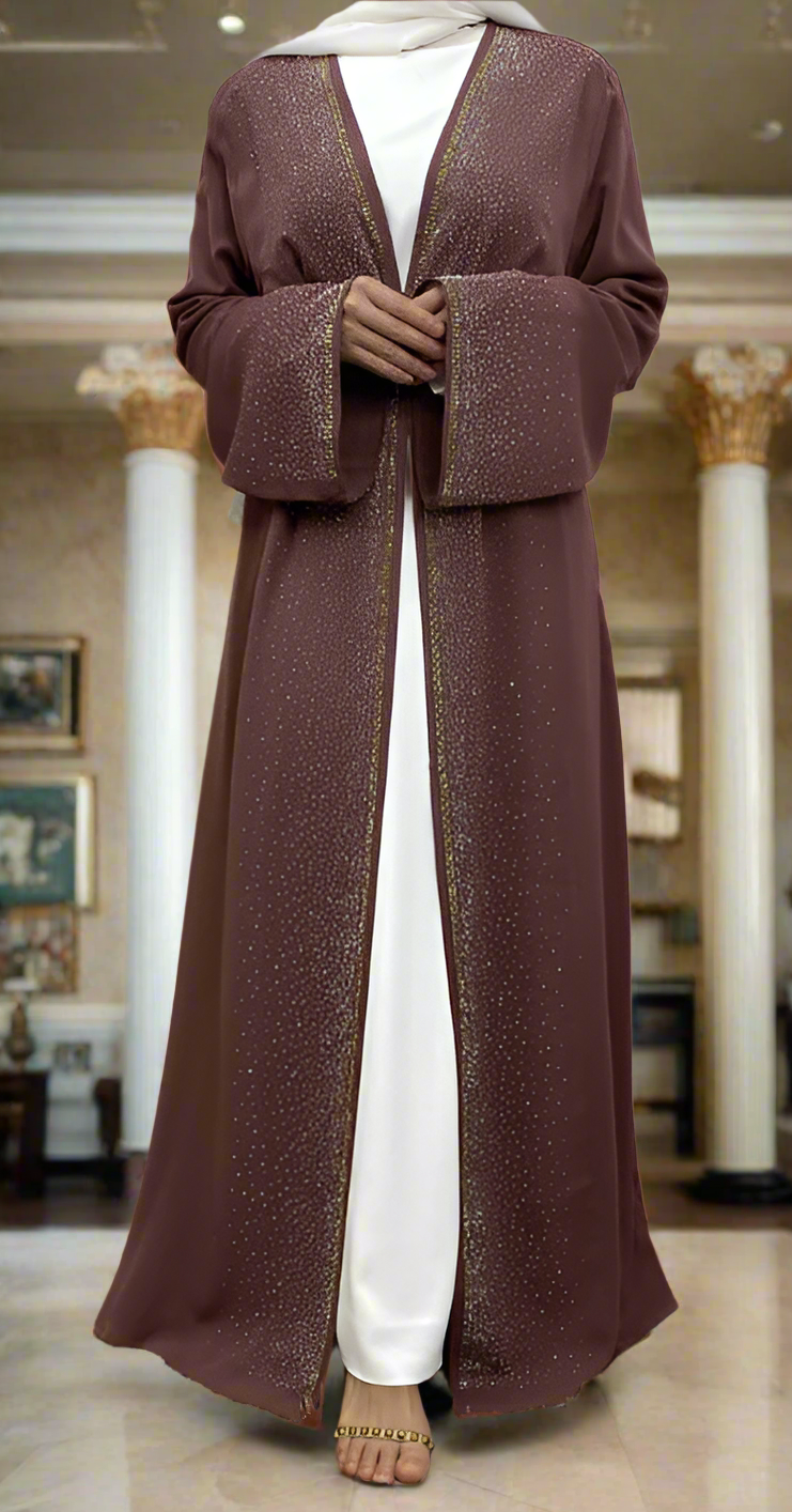 Dubai Style Nida Fabric Shimmer Abaya with Pockets(Multi Colors)