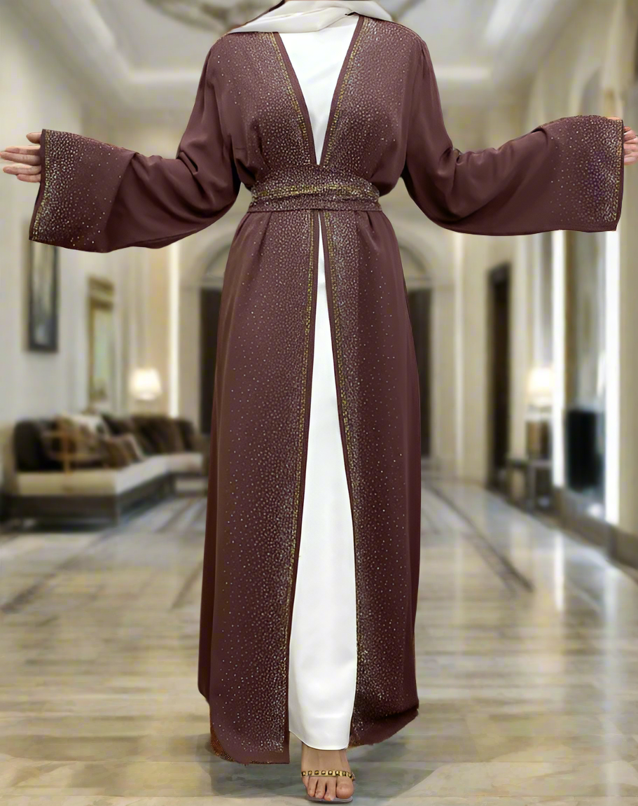 Dubai Style Nida Fabric Shimmer Abaya with Pockets(Multi Colors)