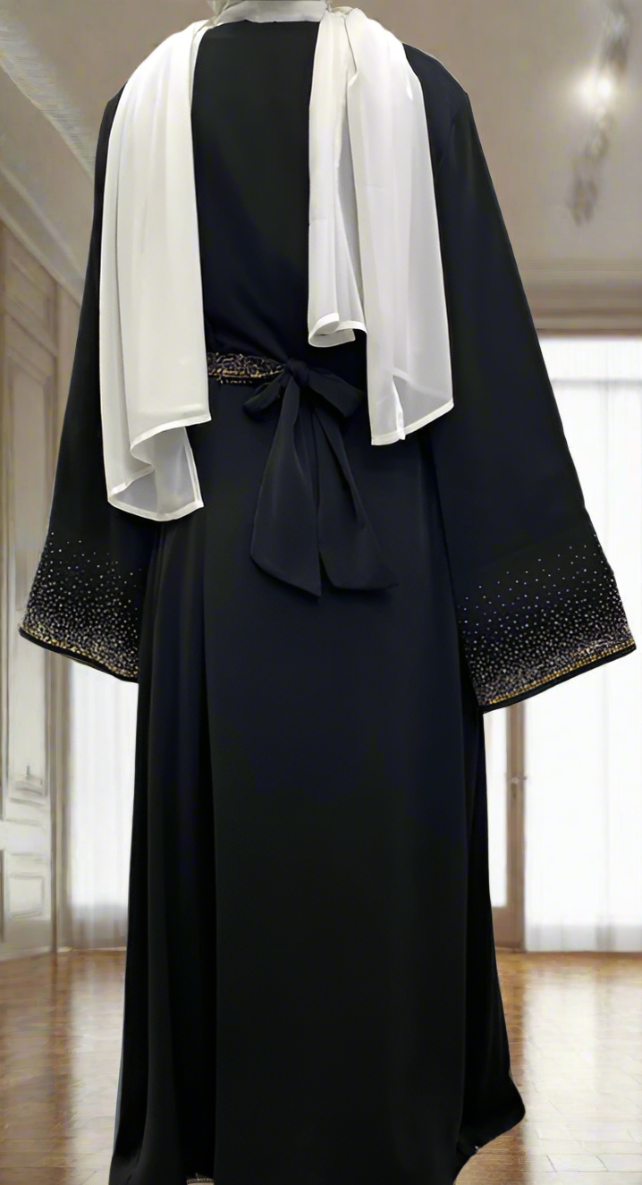 Dubai Style Nida Fabric Shimmer Abaya with Pockets(Multi Colors)
