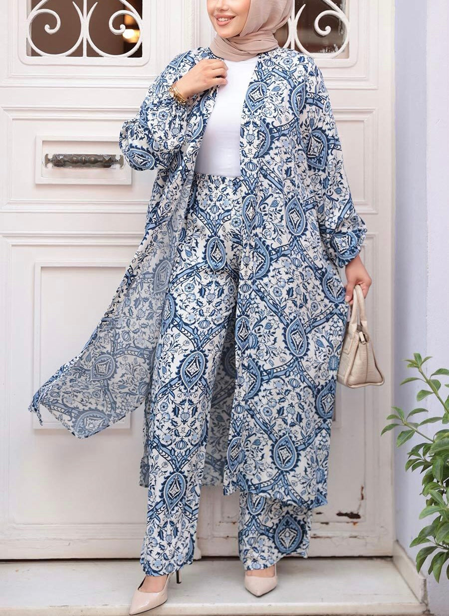 Turkish Damask Print Pant Suit