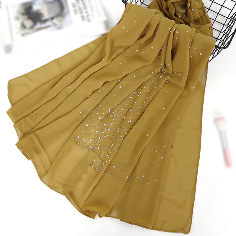 Pearl and Sparkle Detailed Chiffon Hijabs