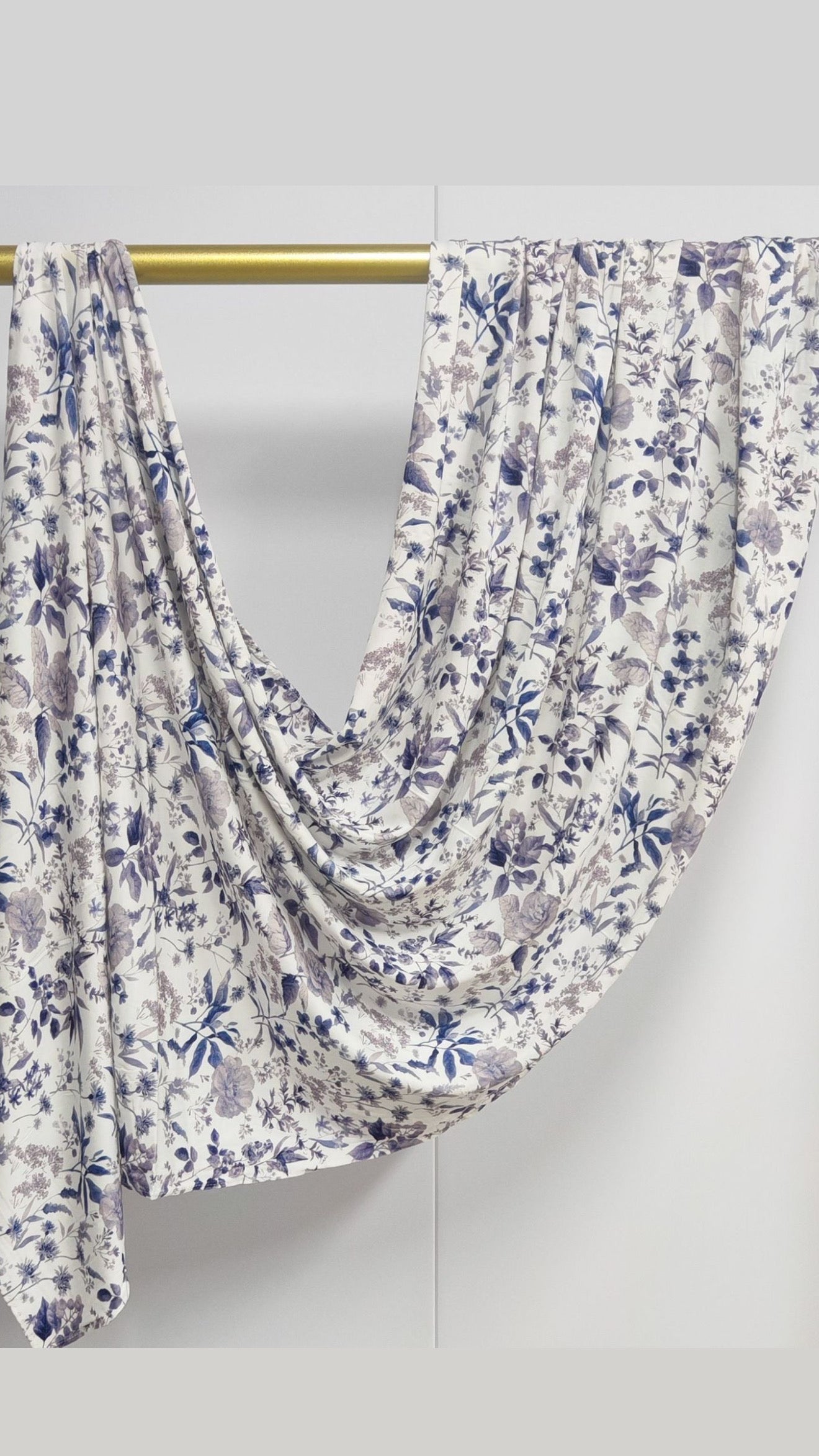 Ivory Blue Bloom Jersey Cotton Print Hijab