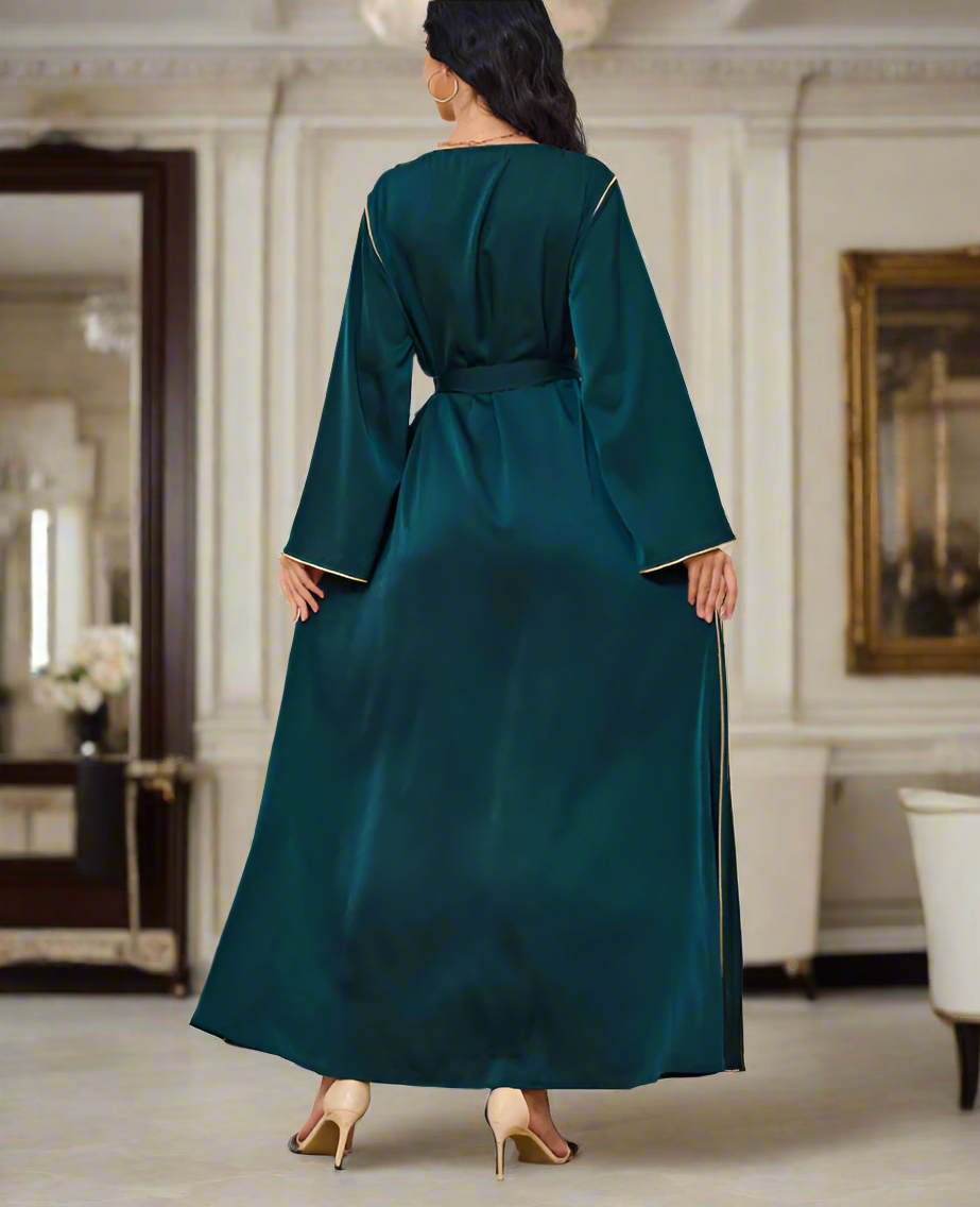 Dubai Style Beaded Abaya Dress(Multi Colors)