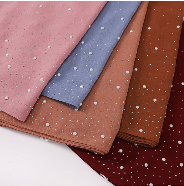 Pearl and Sparkle Detailed Chiffon Hijabs
