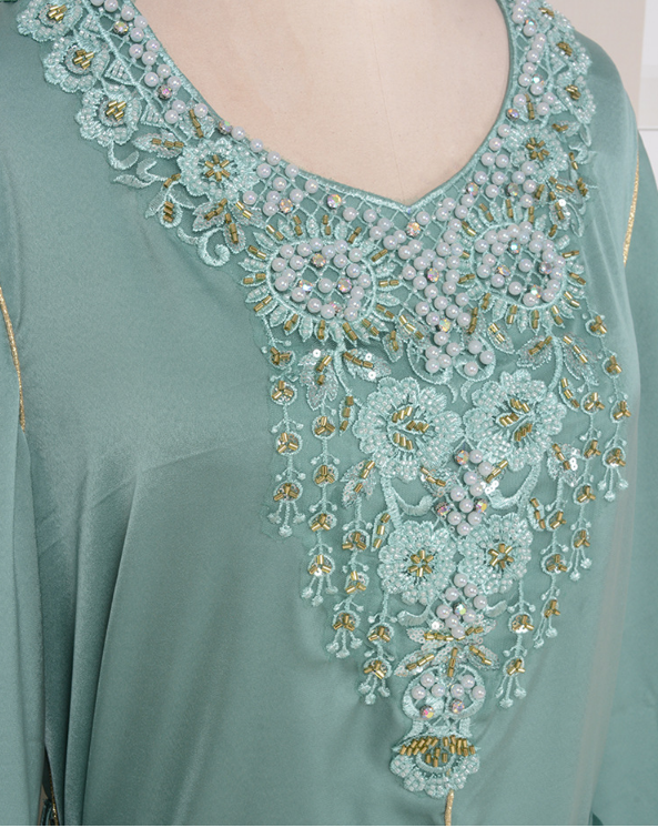 Dubai Style Beaded Abaya Dress(Multi Colors)
