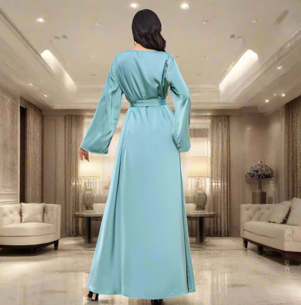 Dubai Style Beaded Abaya Dress(Multi Colors)