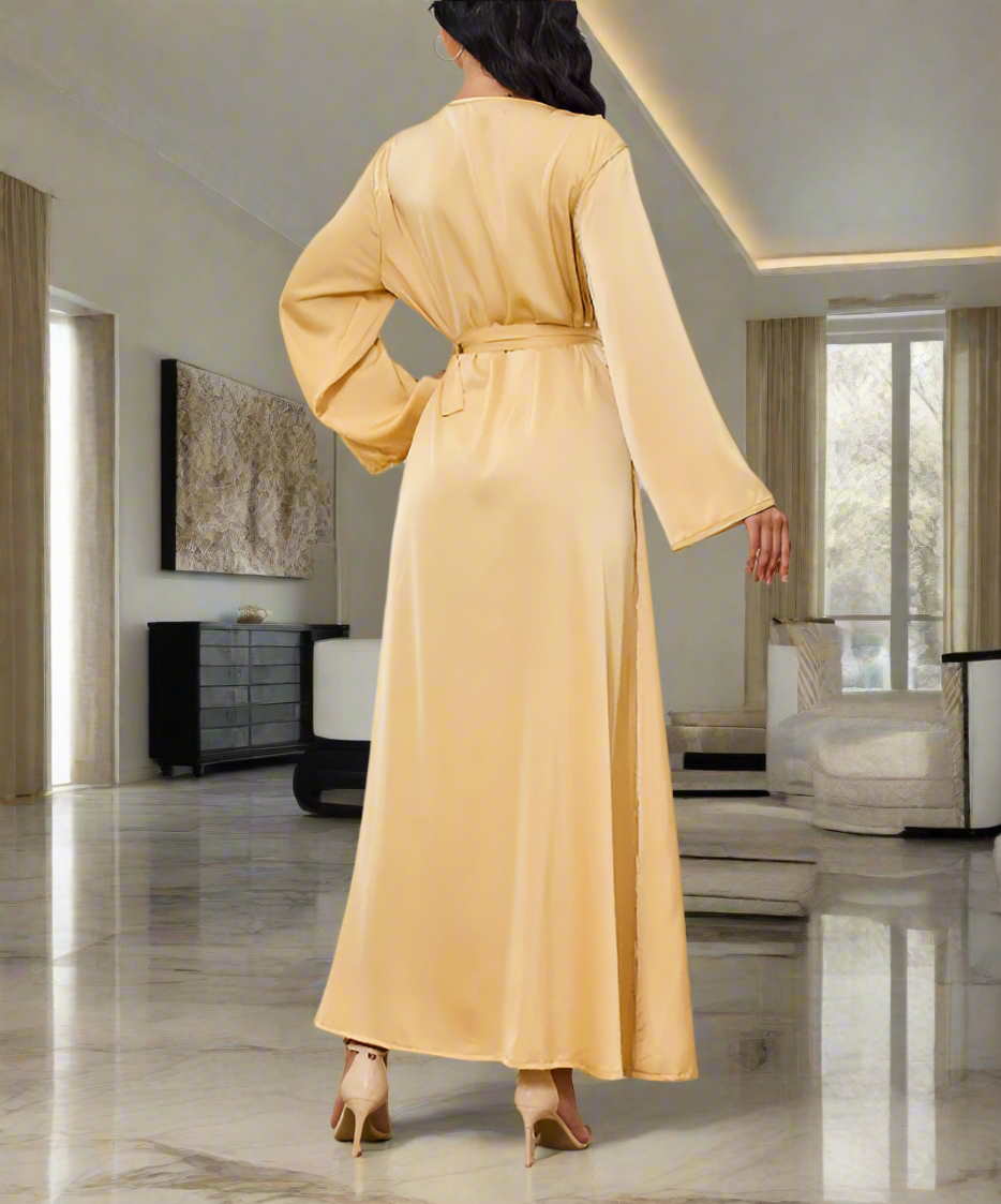 Dubai Style Beaded Abaya Dress(Multi Colors)