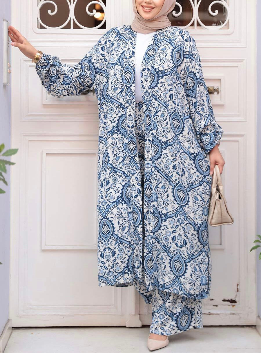 Turkish Damask Print Pant Suit