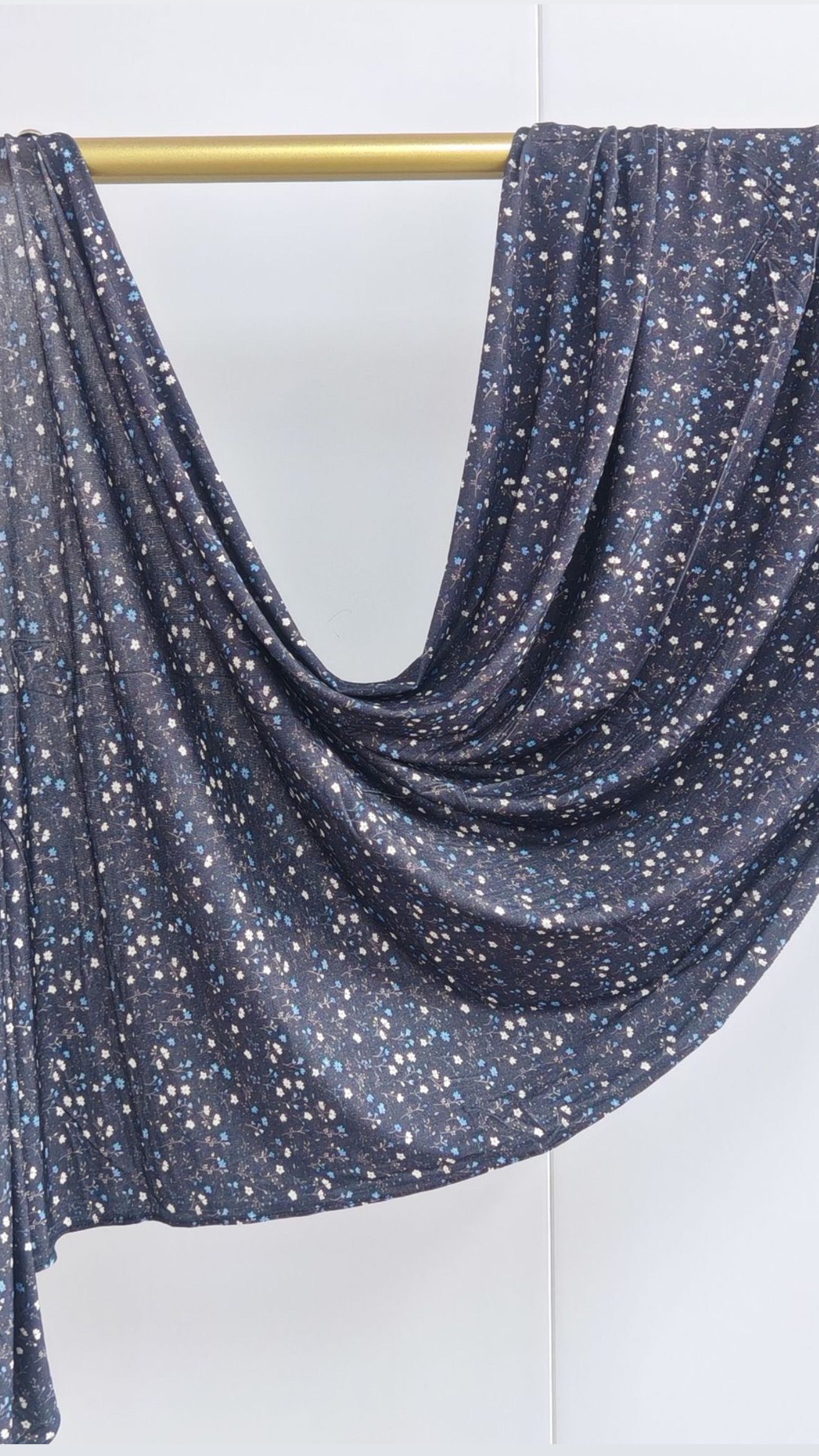 Blue Floral Jersey Cotton Print Hijab