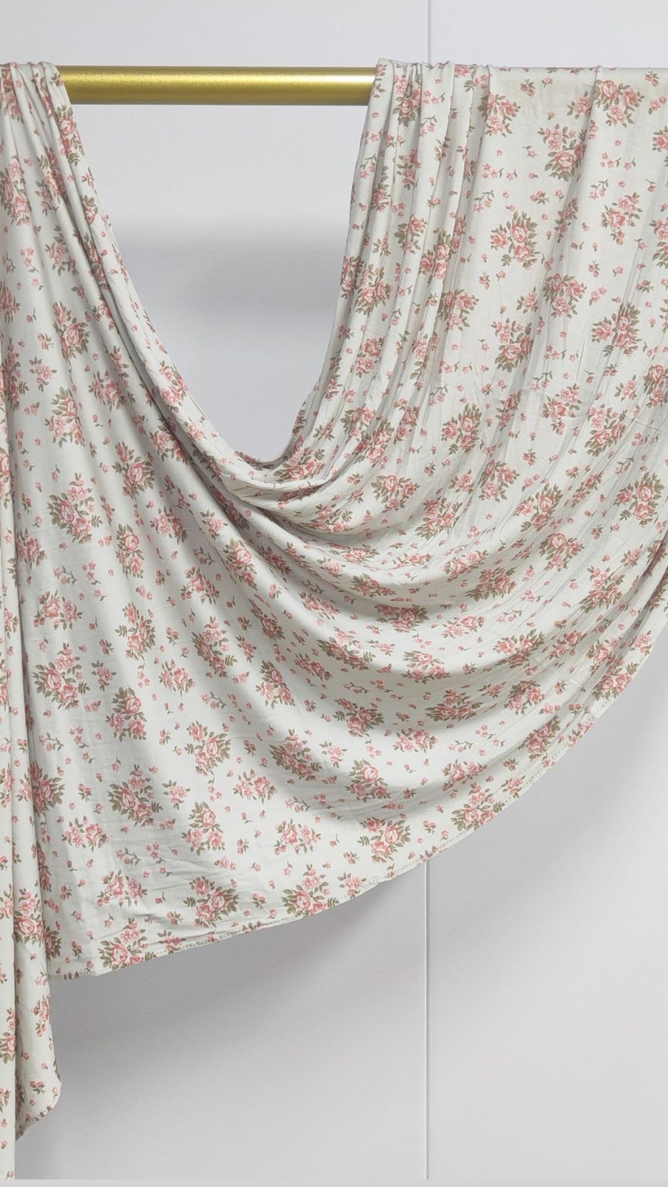 White Floral Jersey Cotton Print Hijab