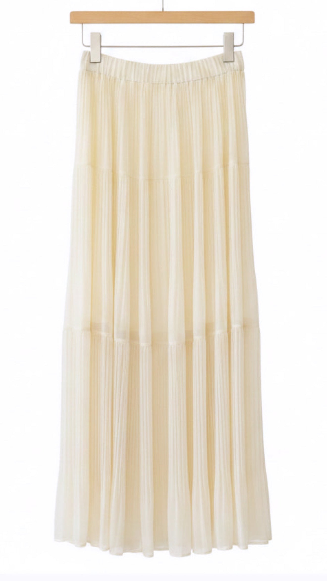 Cream French Umbrella Chiffon Skirt