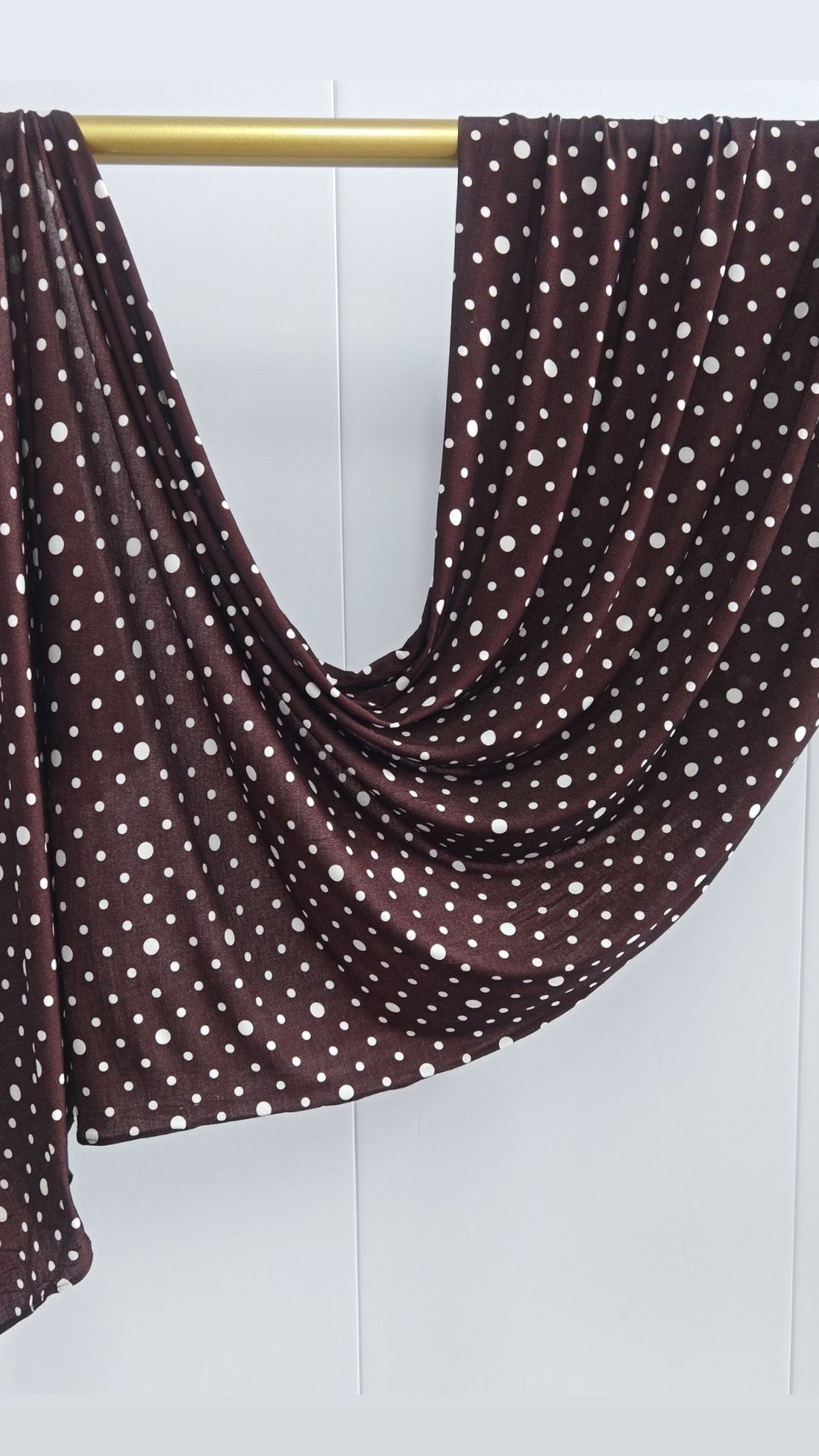 Brown Polka Dot Jersey Cotton Print Hijab