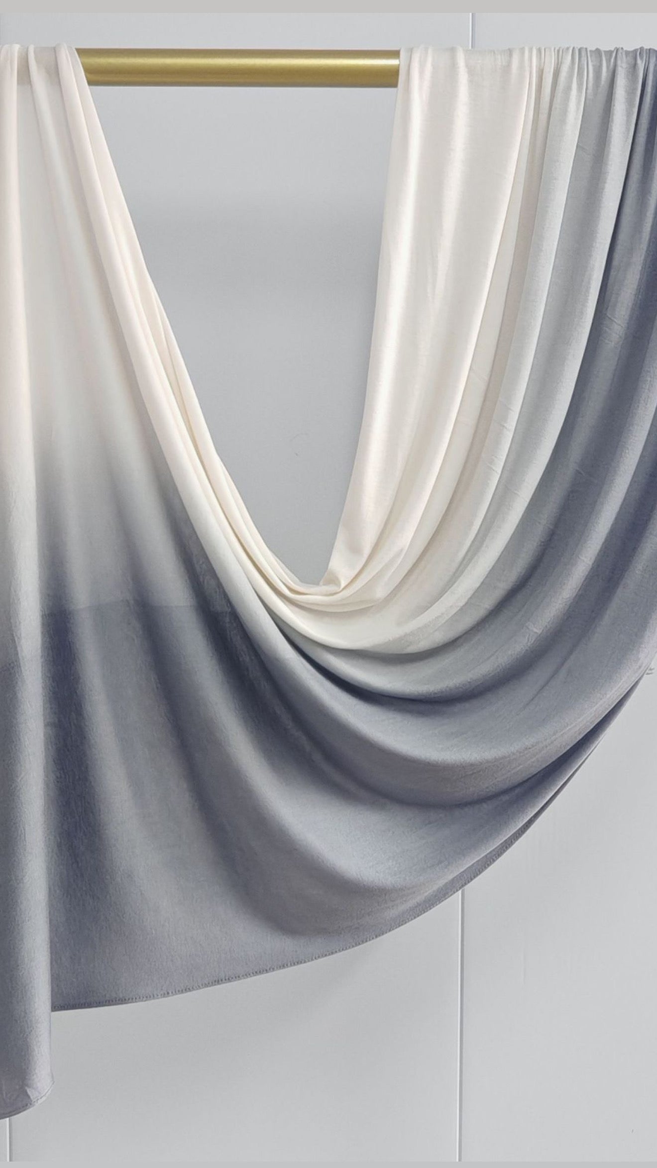 White & Gray Ombré Double Sided Jersey Cotton Hijab