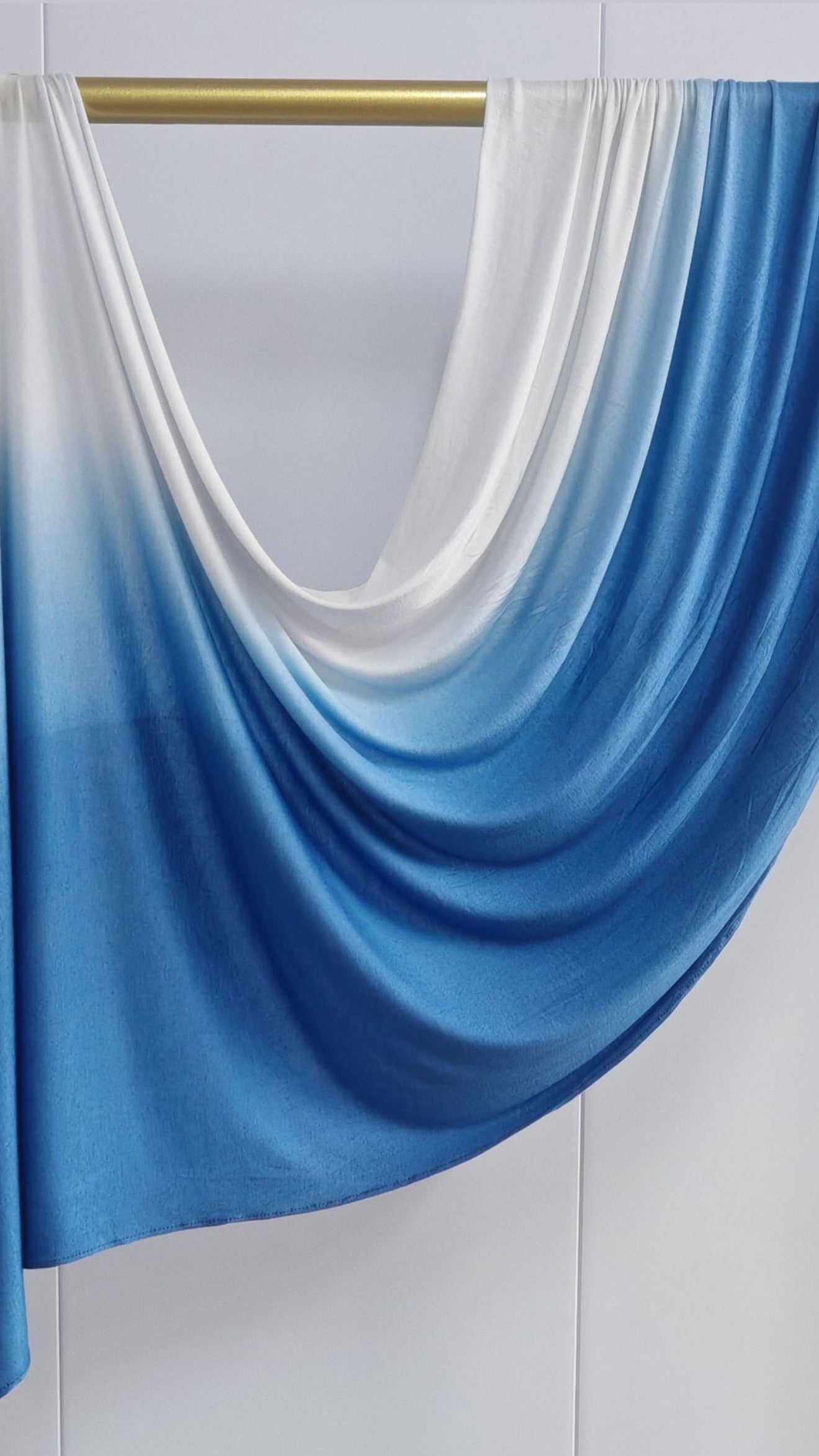 Blue & White Ombré Double Sided Jersey Cotton Hijab