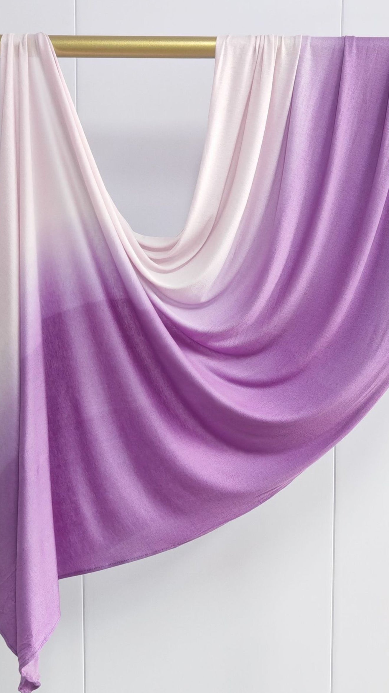 Lilac & White Ombré Double Sided Jersey Cotton Hijab