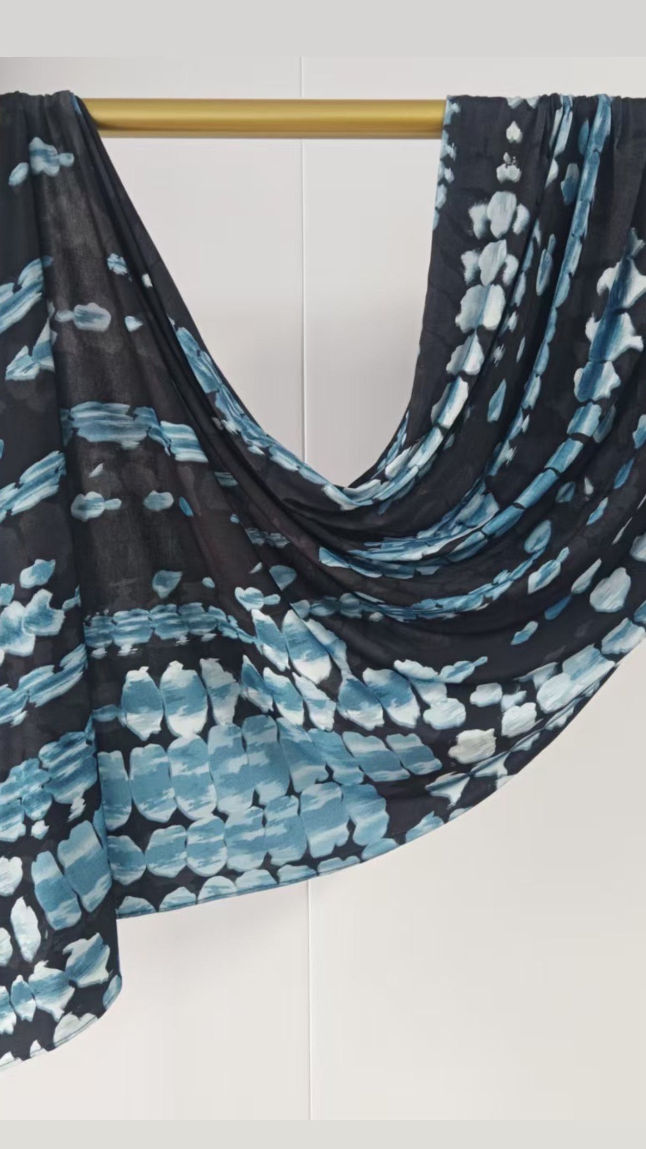 Sahara Blue Smoke Jersey Cotton Print Hijab