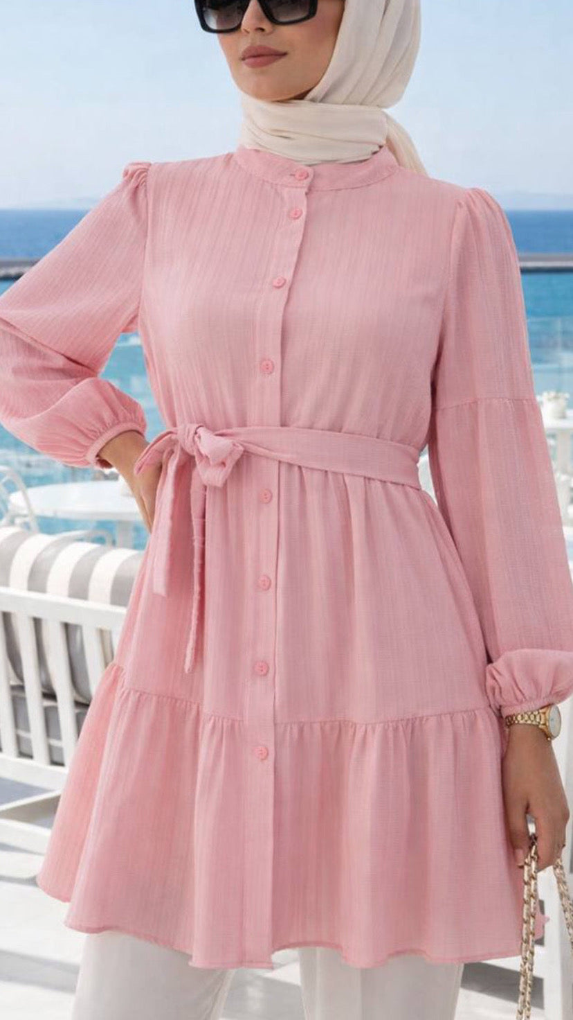 Turkish Button Down Pink Tunic