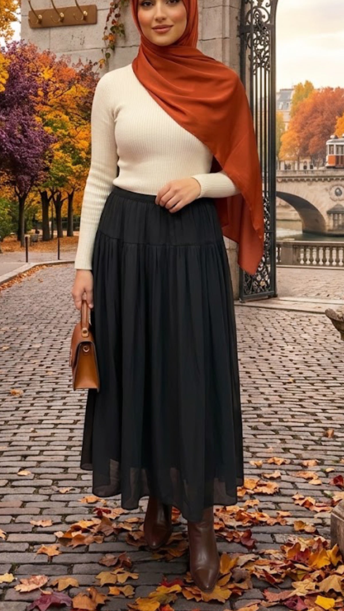 Black Ballerina Silk Chiffon Skirt