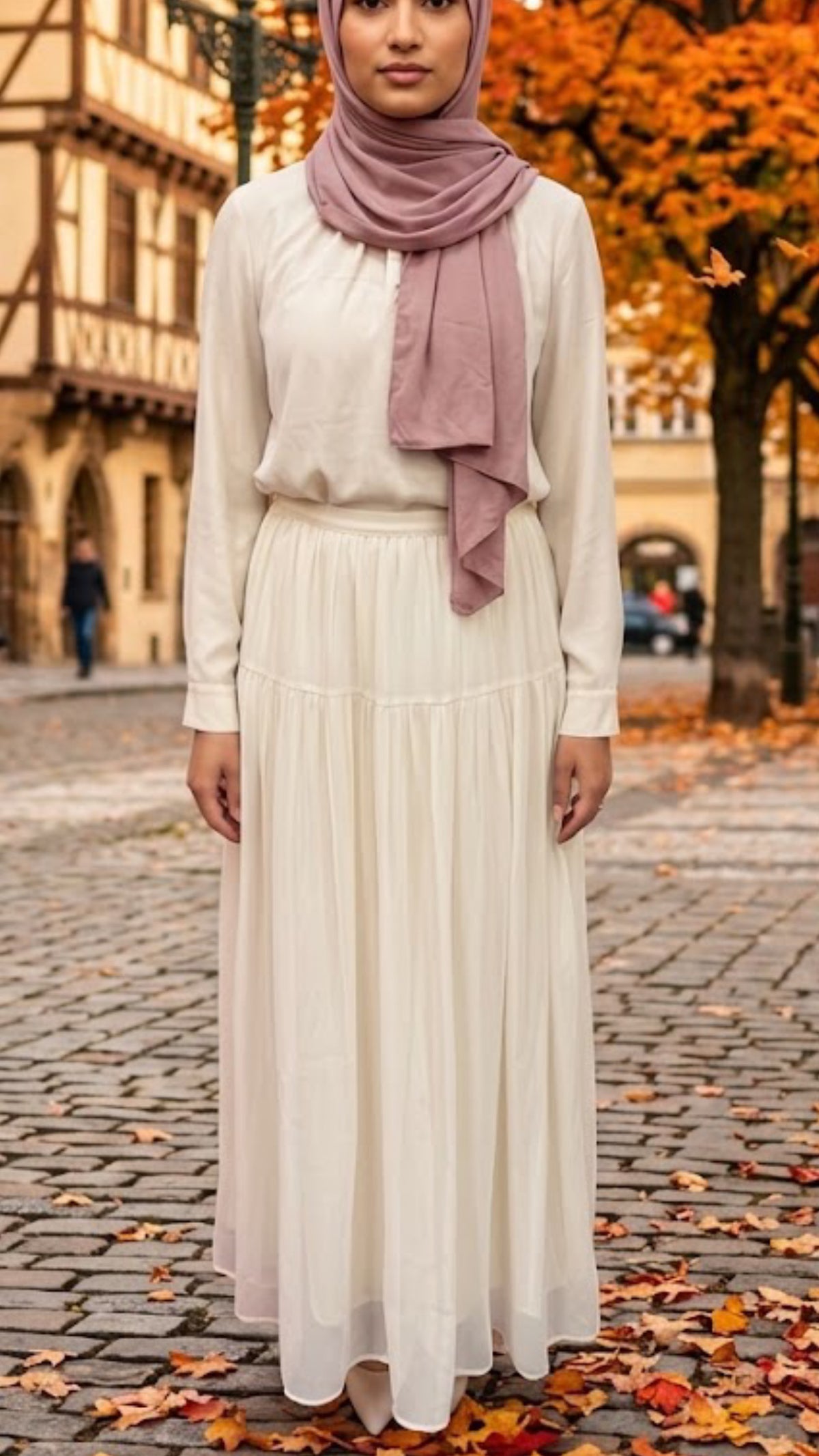 Cream Ballerina Silk Chiffon Skirt