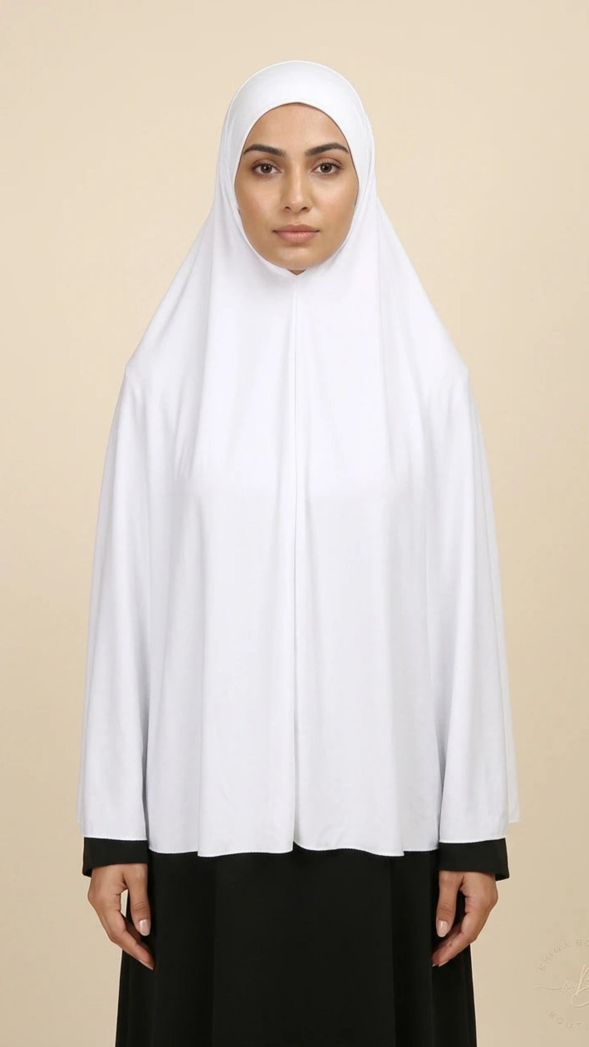 White Cotton Jersey Long Khimar Hijab