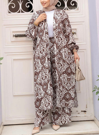 Turkish Damask Print Pant Suit