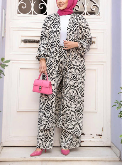 Turkish Damask Print Pant Suit