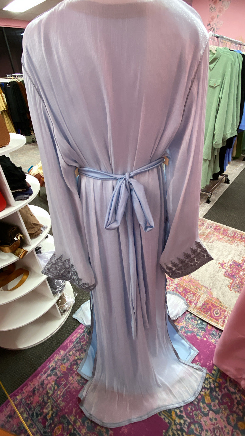 Moroccan Traditional Satin Chiffon Caftan