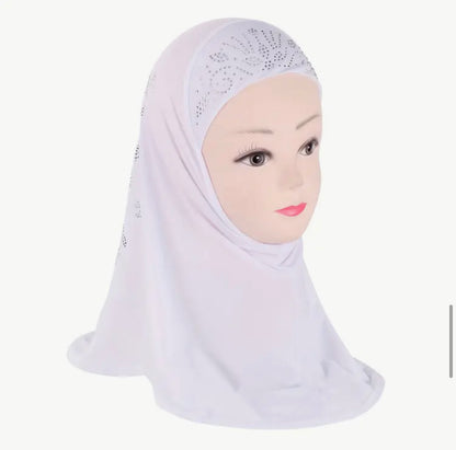 Kids Embellished Floral Hijabs(Multi Colors)