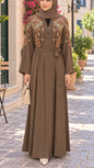 Turkish Royale Brown Zipper Abaya