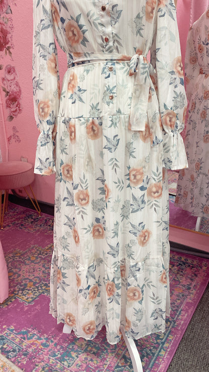 Turkish Style Chiffon Button Down Floral