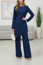 Crepe High Low Top Pant Suit