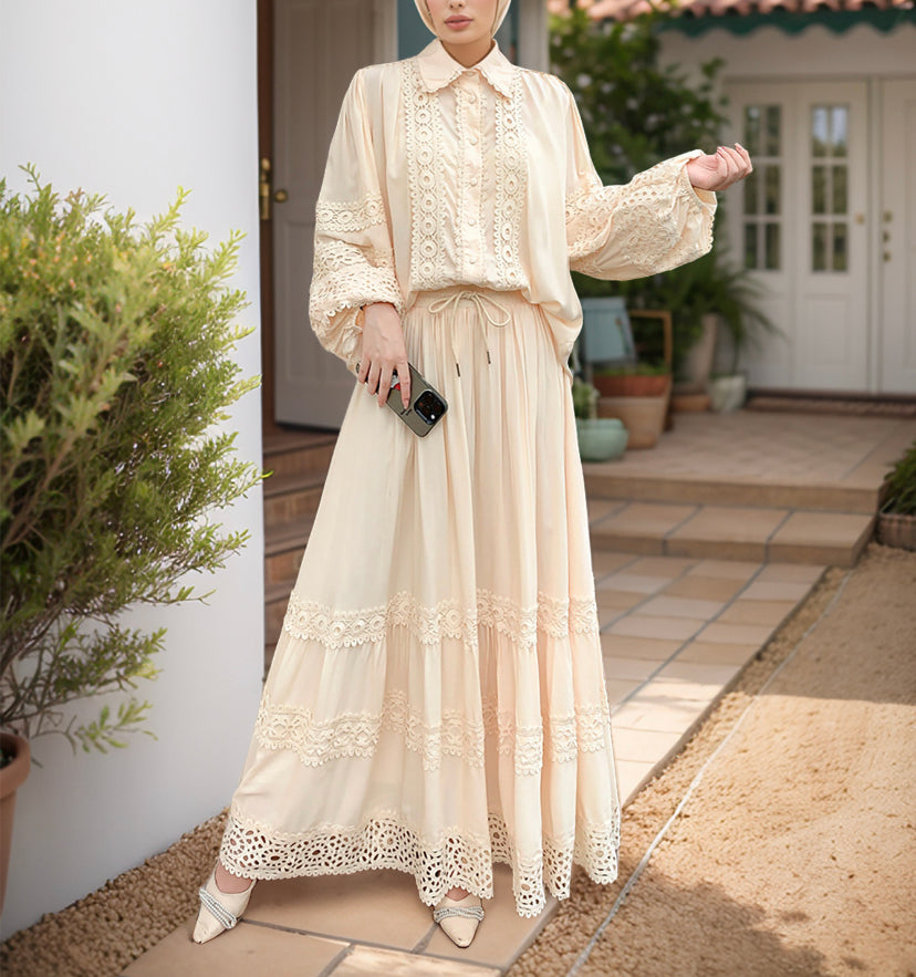 Beautiful Lace Skirt Set(Multi Color)