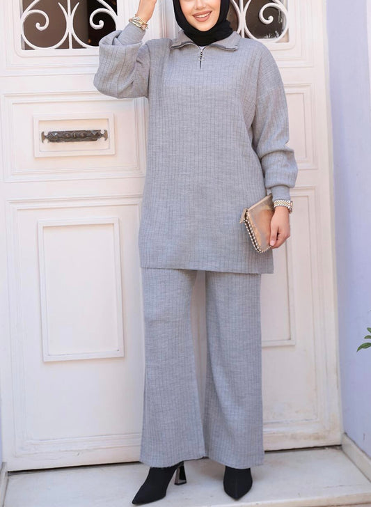Knit Turkish Style Pleated Co-Ord Set