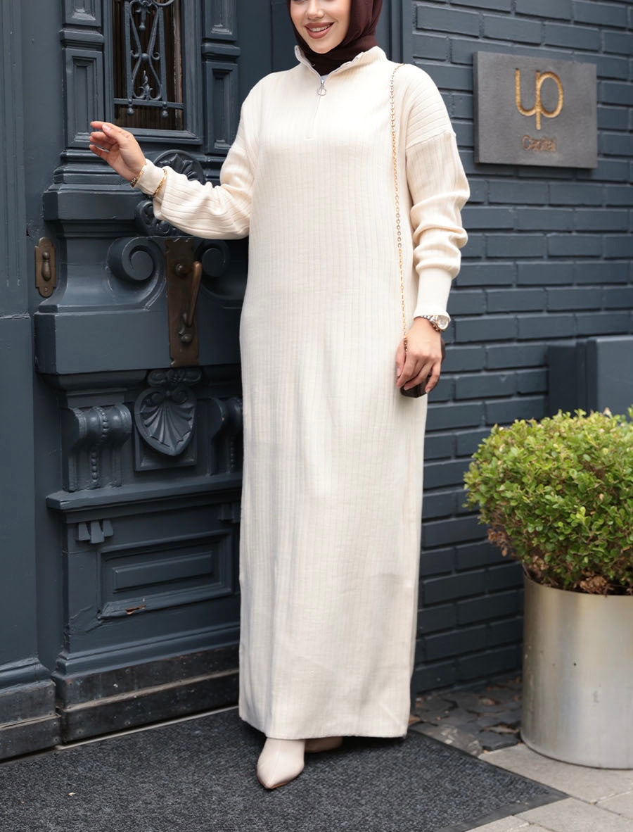 Turkish Style Knit Pleated Sweater Dress