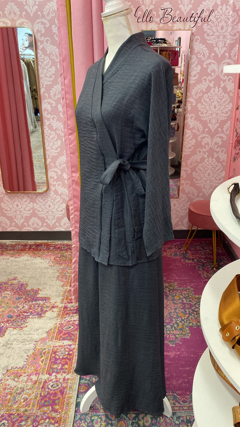 Belted Side Tie Style Skirt Set