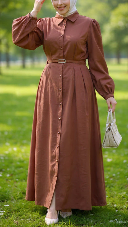 Turkish Style Cotton Brown Dress