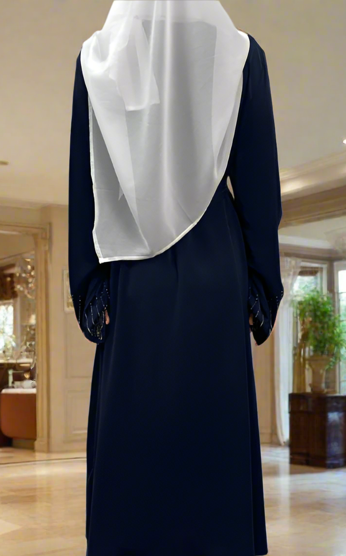 New Dubai Style Nida Fabric Shimmer Abaya with Pockets(Multi Colors)