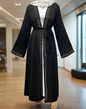 New Dubai Style Nida Fabric Shimmer Abaya with Pockets(Multi Colors)
