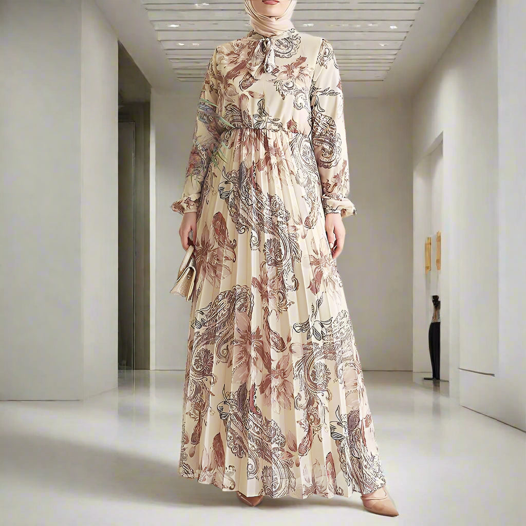 Chiffon Floral Pleated Dress