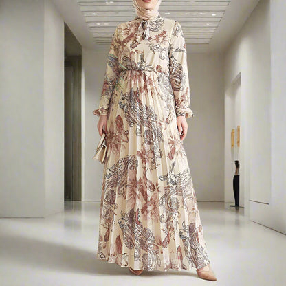 Chiffon Floral Pleated Dress