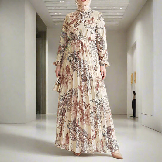 Chiffon Floral Pleated Dress
